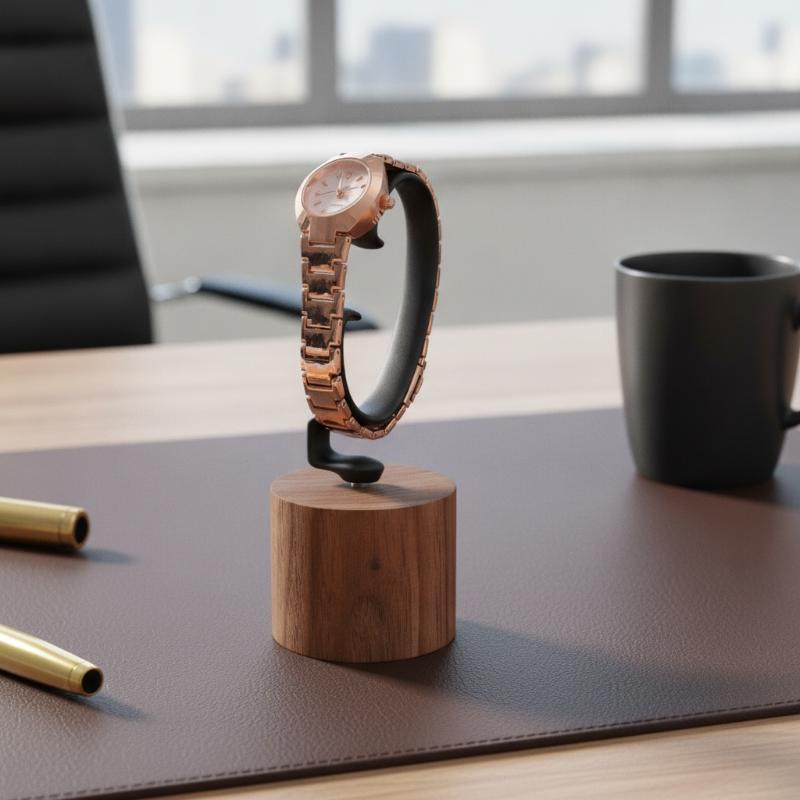 Jewelry And Watches Inc - 1PCS Wooden C-Shaped Watch Holder Jewelry