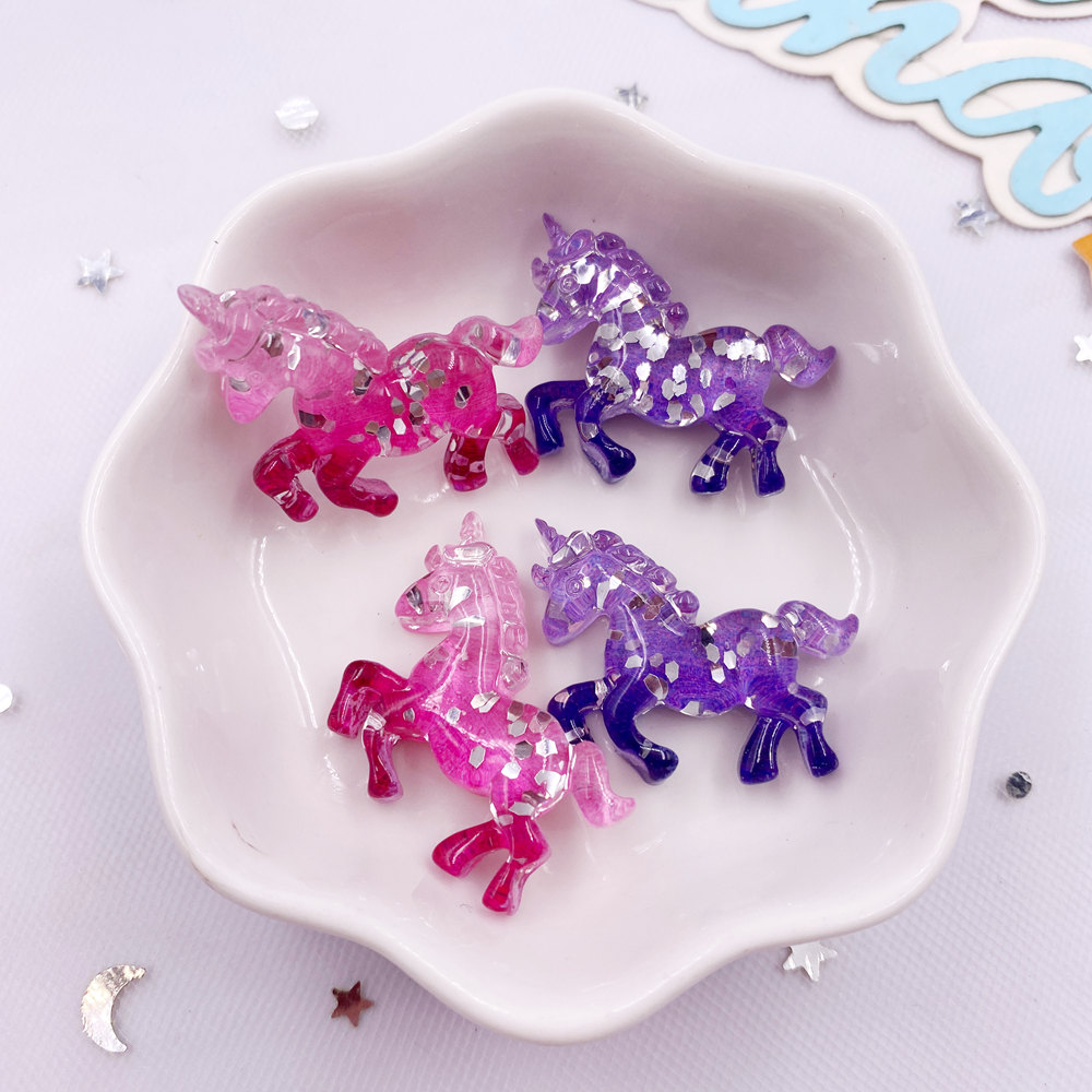 Paradise Jewelry & Watches Llc Miami Photos - 6PCS Colorful Resin Glitter 3D Unicorn