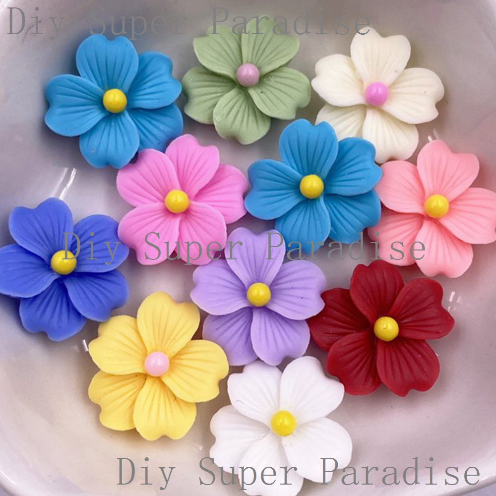 Paradise Jewelry & Watches Llc Miami Photos - 50Pcs Resin Colorful 16mm Flower Flat