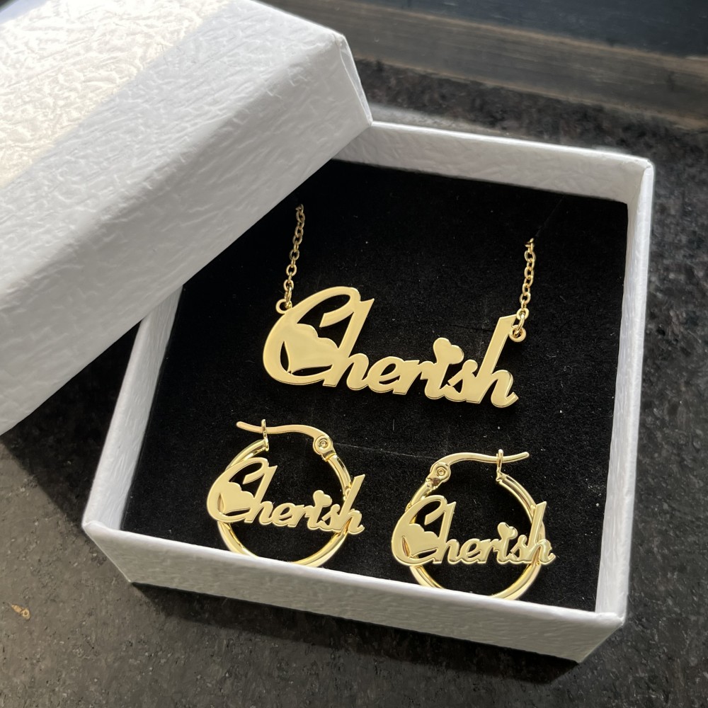 DUOYING Custom Earring Jewelry - Engraved Name Necklace ulasan dan harga