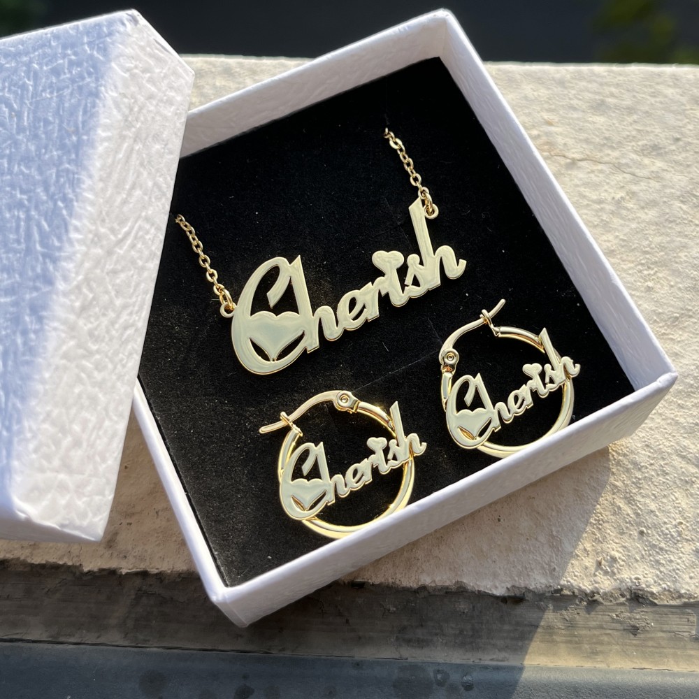 DUOYING Custom Earring Jewelry - Engraved Name Necklace ulasan dan harga