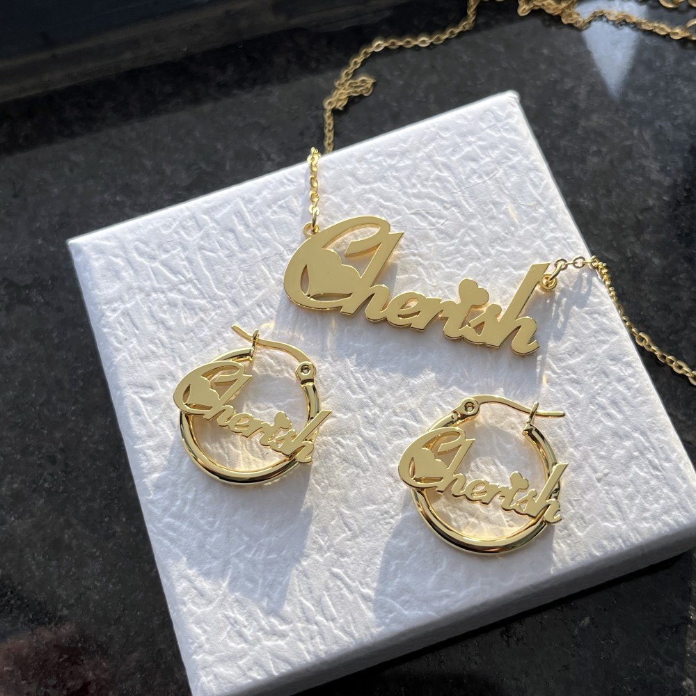 DUOYING Custom Earring Jewelry - Engraved Name Necklace ulasan dan harga