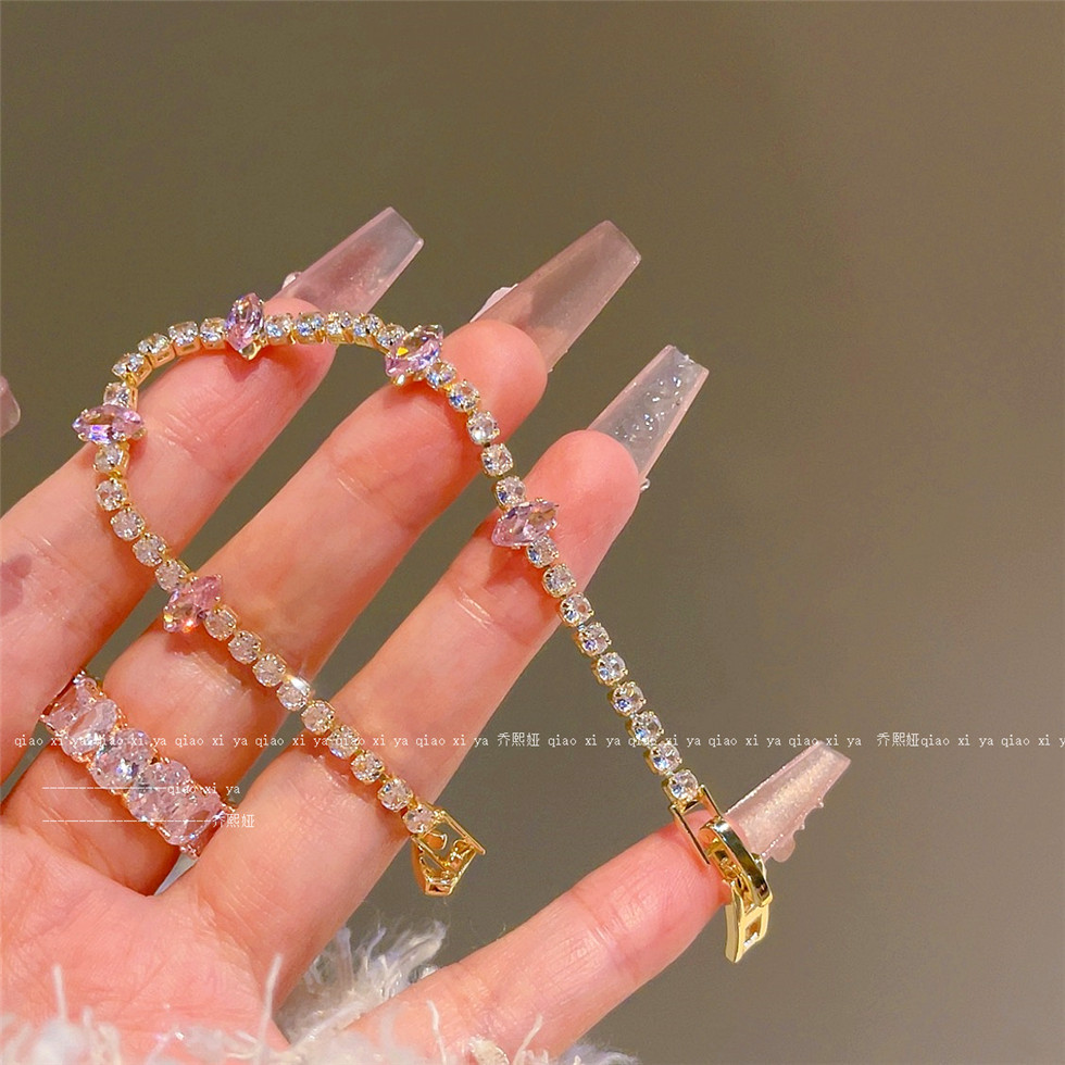 Pink Full Diamand Zircon Brace - Best Jewelry Watches For Women ulasan dan harga