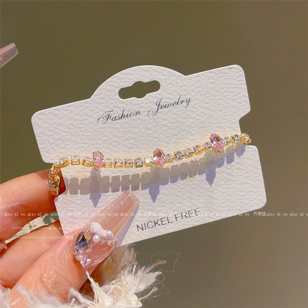 Pink Full Diamand Zircon Brace - Best Jewelry Watches For Women ulasan dan harga