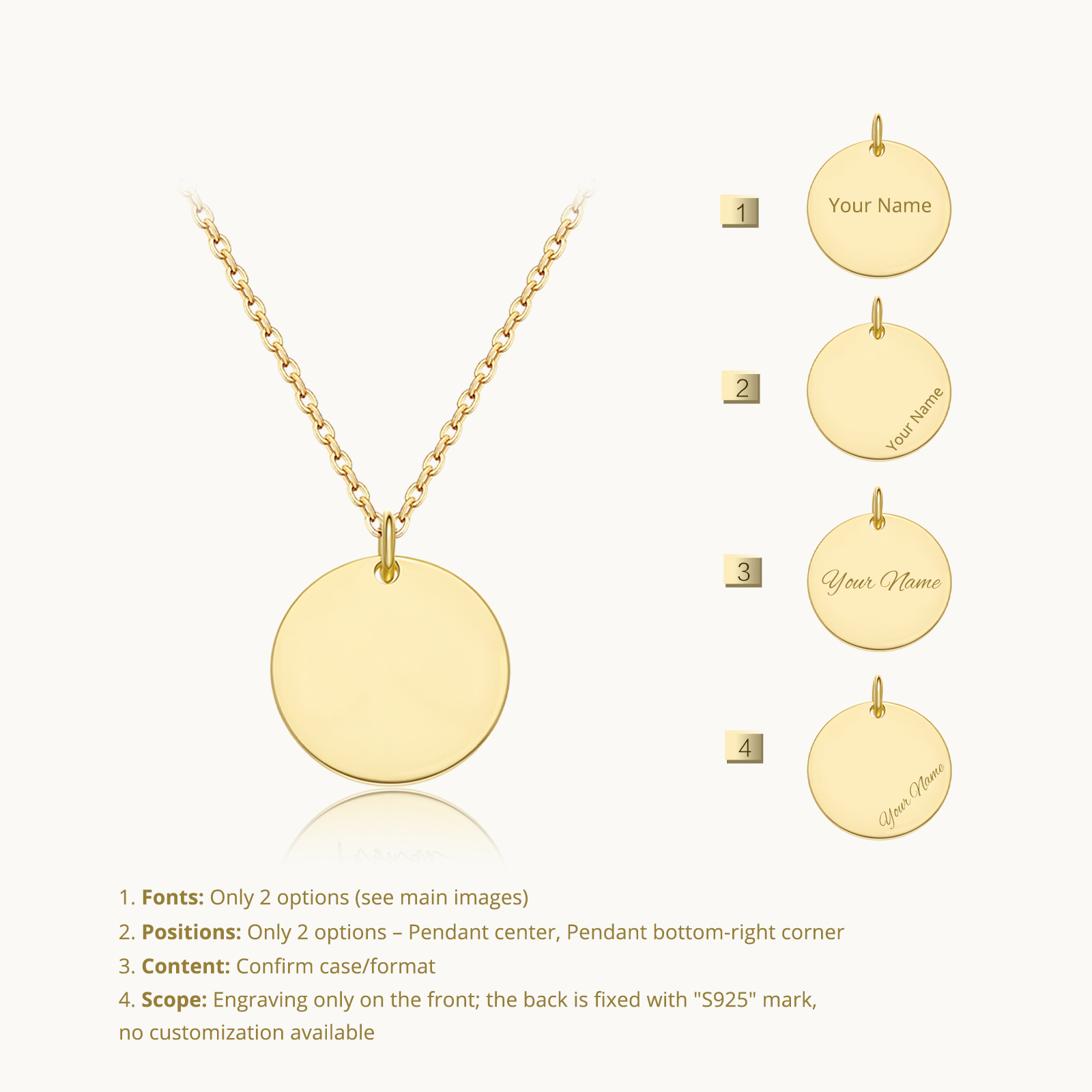 ANDYWEN 925 Sterling Silver Pe - Engraved Name Necklace ulasan dan harga