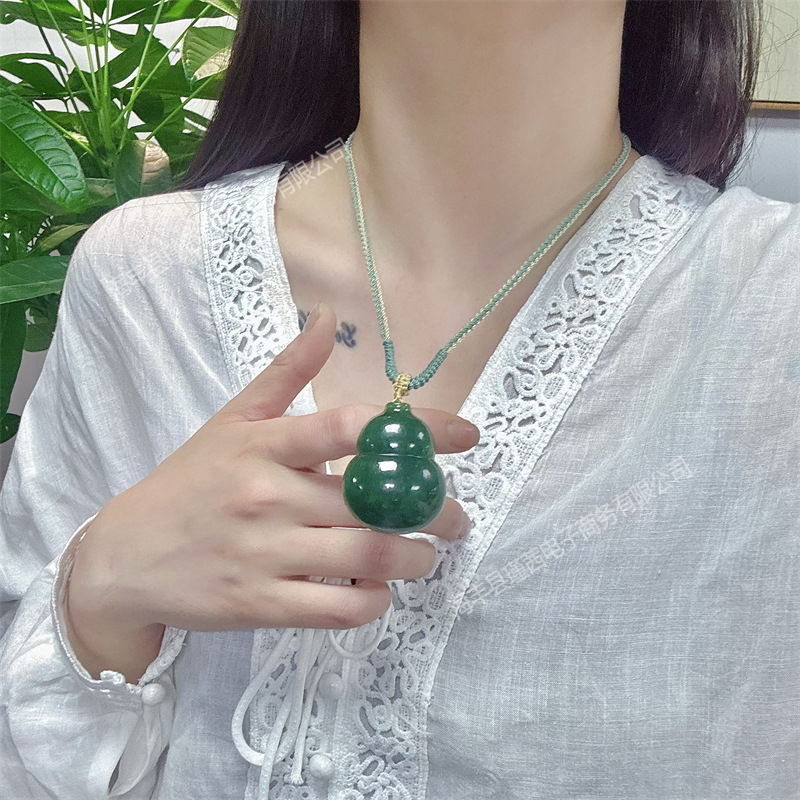 Natural Hetian Jade Gourd Pend - Jewelry & Watches Store ulasan dan harga