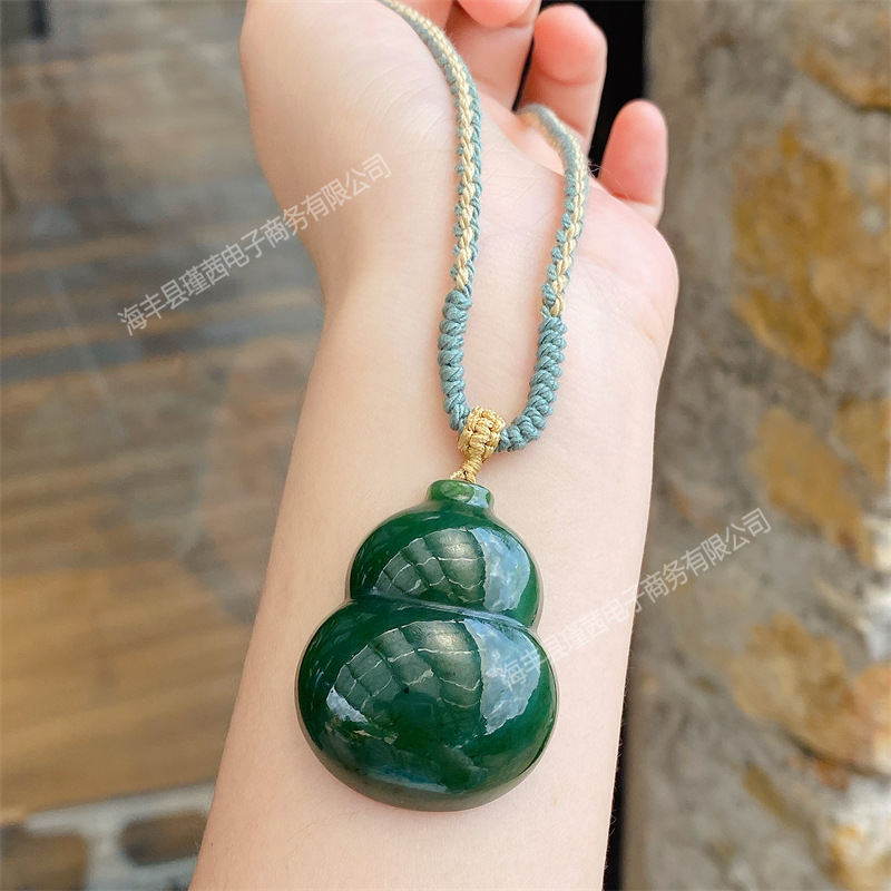 Natural Hetian Jade Gourd Pend - Jewelry & Watches Store ulasan dan harga