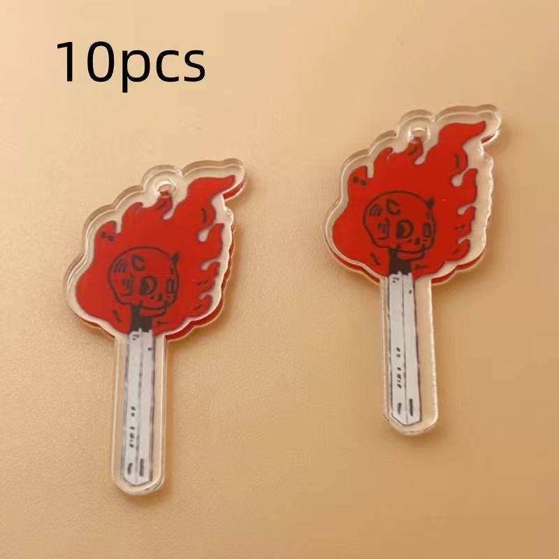 10pcs acrylic skull pendant, D - Jewelry & Watches Store ulasan dan harga
