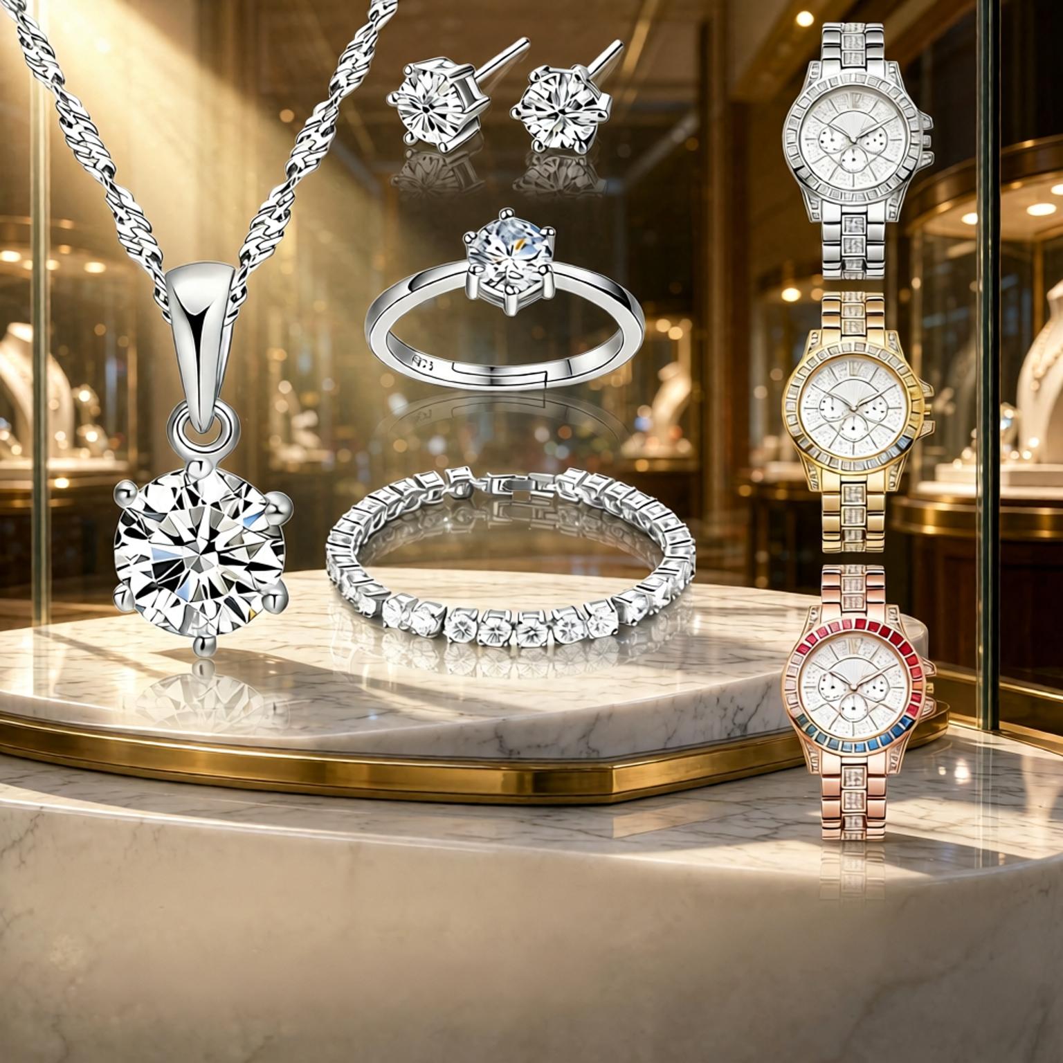 Luxury 925 Sterling Silver Geo - Best Jewelry Watches For Women ulasan dan harga