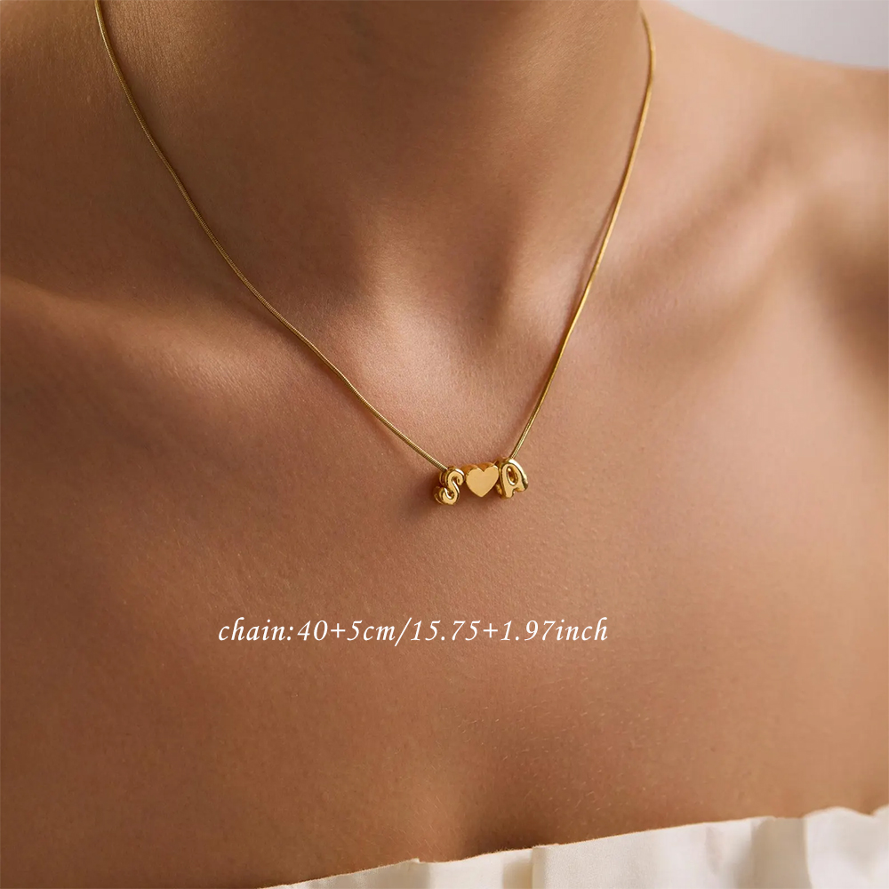Custom Two Initial Name 3d Bub - Engraved Name Necklace ulasan dan harga