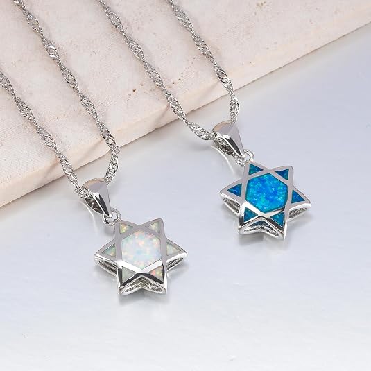Star of David Opal Pendant Nec - Jewelry & Watches Store ulasan dan harga