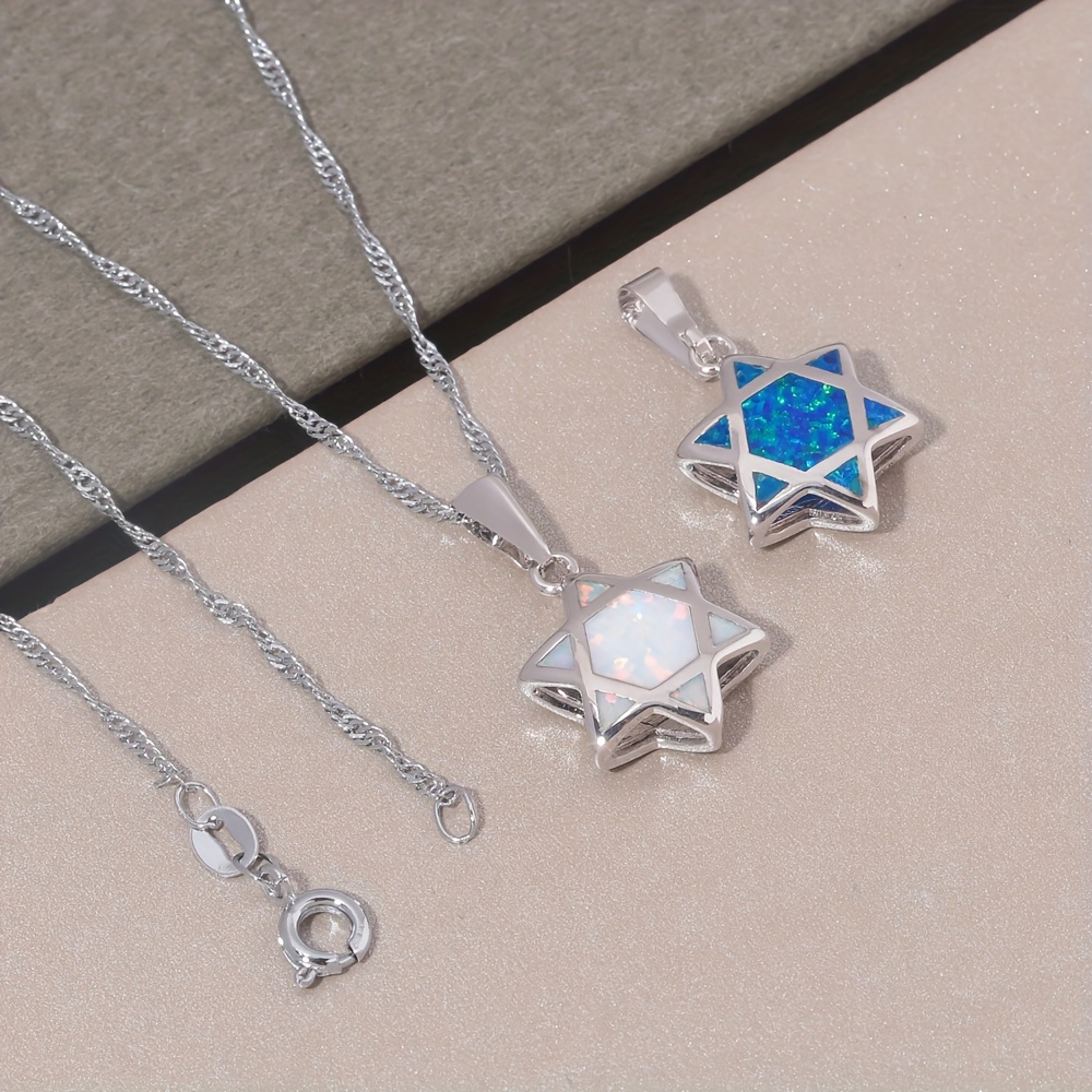 Star of David Opal Pendant Nec - Jewelry & Watches Store ulasan dan harga
